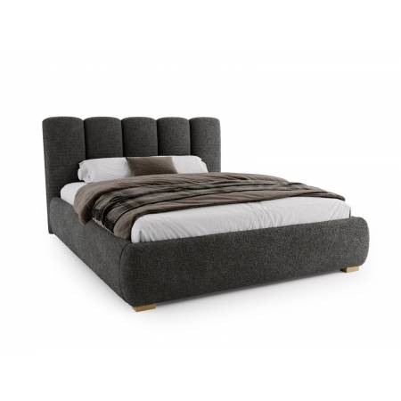 Łóżko tapicerowane z pojemnikiem 160 x 200 cm boucle VILLO